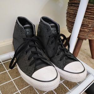 Black and Grey High Top Converse